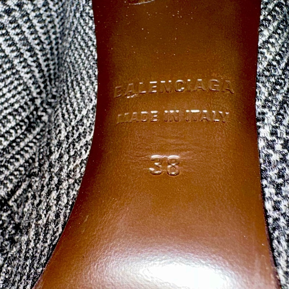 Balenciaga Houndstooth Wool Ankle Boots - Picture 7 of 11